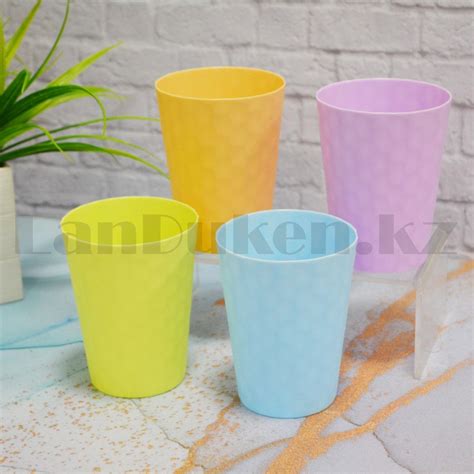Набор пластиковых стаканов 400 мл 4 шт пастельные цвета: продажа, цена ...