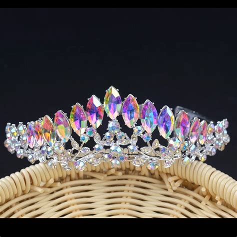 Vintage AB Color Wedding Crown Alloy Bridal Tiara Baroque Etsy