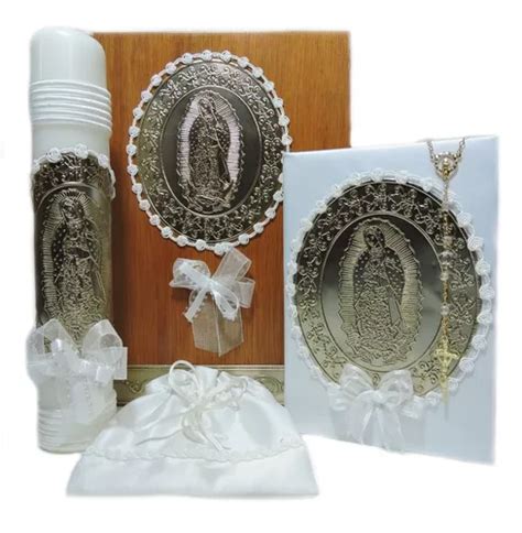 Kit Vela Primera Comunión Madera Repujado Virgen Biblia Niña en venta