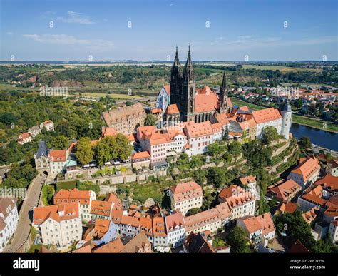 Aerial View Of The Castle Hill Meissen With Bishop S Castle