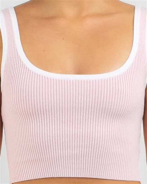 Shop Mooloola Basic Knit Top In Light Pink White Fast Shipping And Easy Returns City Beach