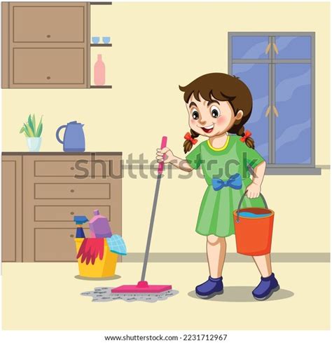 Kid Mopping Floor Photos Images And Pictures