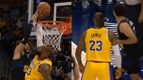 Lebron James Stares Down Jamal Murray After Blocking His Poster Dunk