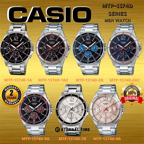 2 YEARS WARRANTY Casio Original MTP 1374D Enticer Series Luxury Men S