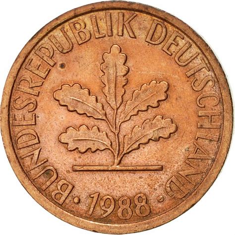 One Pfennig 1988 Coin From Germany Online Coin Club