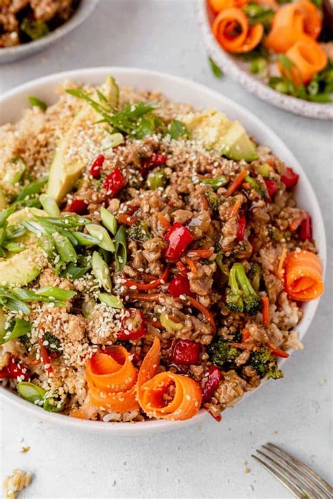 Ground Turkey Teriyaki Rice Bowl What Molly Made