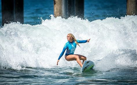 Surfer On Malibu Beach Surfer Water Surfboard Blonde HD Wallpaper