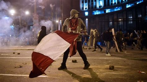 Peru Impeachment Protests Clashes With Police Turn Deadly Bbc News