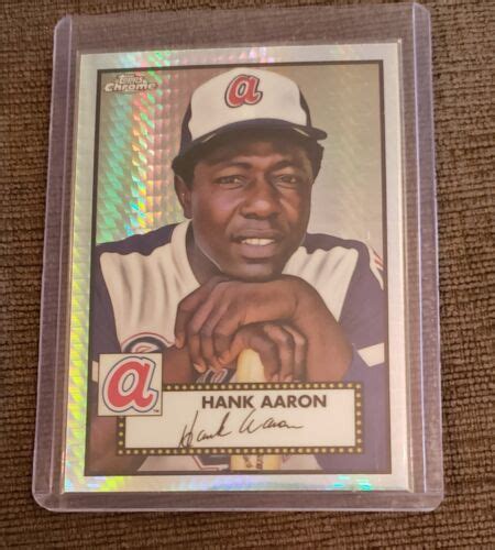 Hank Aaron Topps Chrome Platinum Prizm Refractor Mint Ebay