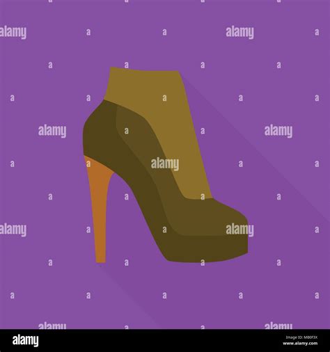 Heeled Boot Icon Flat Style Stock Vector Image And Art Alamy