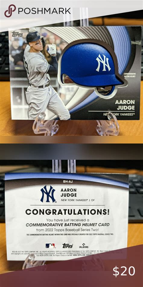 2022 - Aaron Judge Commemorative Batting Helmet Card | Batting helmet ...