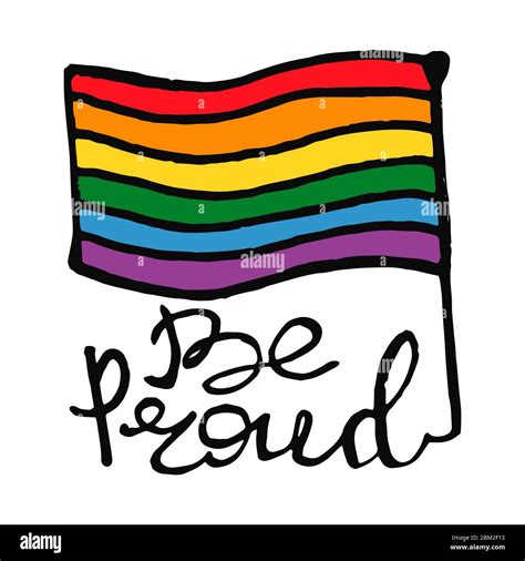 Lettering Text Be Proud In Doodle Style Lifegetsbettertogethergay Parade Sloganlgbt