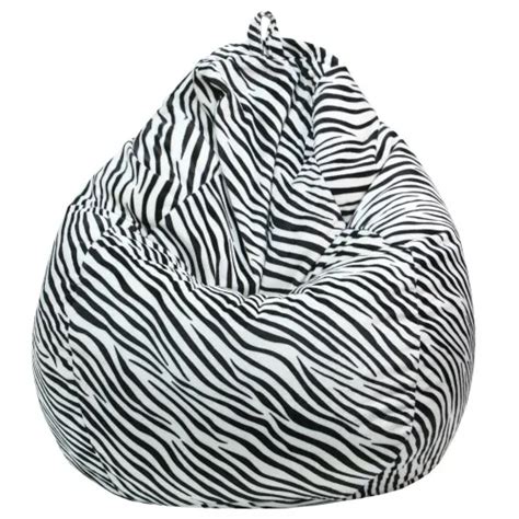 Gold Medal 30011268805td Large Tear Drop Safari Micro Fiber Suede Bean Bag Color Zebra