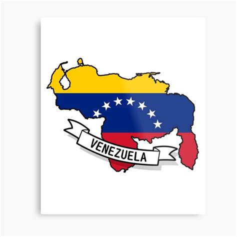 Lámina metálica «Mapa de la bandera de Venezuela» de Koi-Art | Redbubble