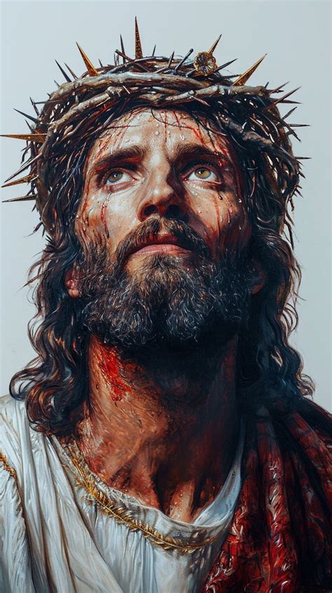 Exquisite Oil Painting Of Jesus Christ As King On A Stunning White