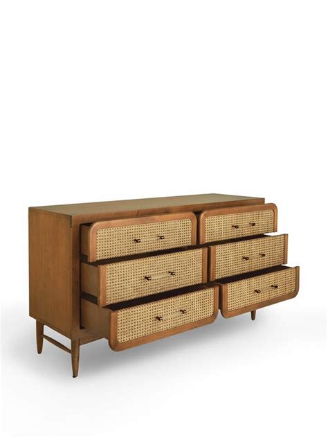 Oscar Cane Oak Six Drawer Dresser Soho Home