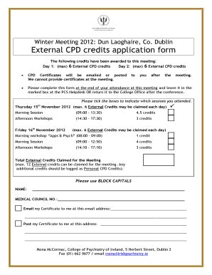 Fillable Online Irishpsychiatry Cpd Application Form College Of