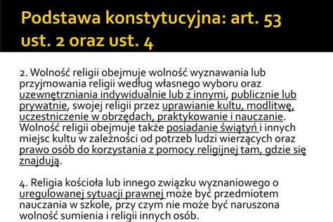 Wolno Religii Obejmuje Wolno Wyznawania Lub Przyjmowania Religii