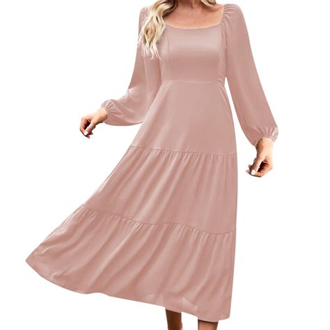 Yuhaotin Female Spring Maxi Dresses For Women 2024 With Sleeves Elegant