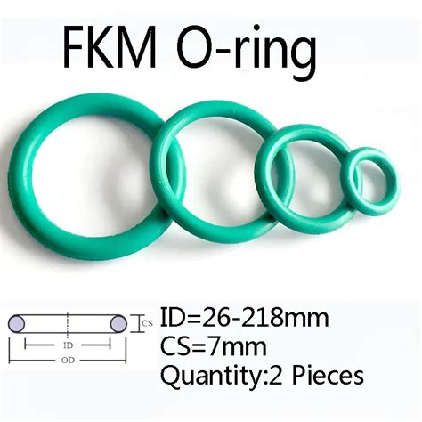 Pieces Green Fkm O Ring Cs Mm Id Mm Fluorine Rubber O Ring