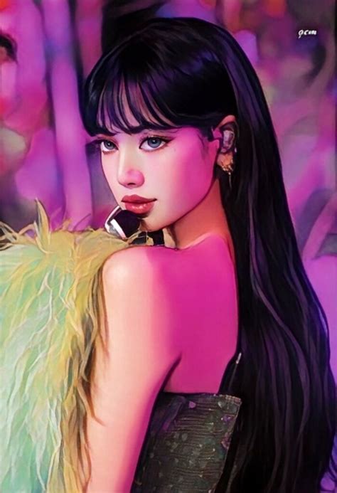 Pin By Kan🤍 On Lisa Digital Art Girl Black Pink Background Black Pink Kpop