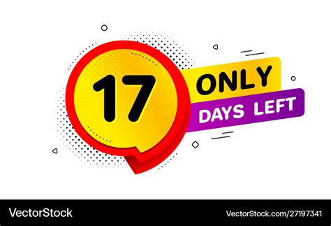 Seventeen Days Left Icon 17 Days To Go Royalty Free Vector