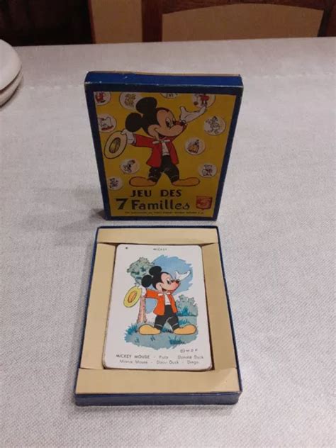 ANCIEN JEU DE 7 Familles Complet WALT DISNEY MICKEY MOUSE Avec Sa Boite