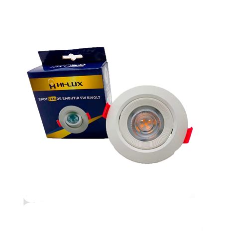 KIT 20 SPOT LED 5W DIRECIONAVEL DE EMBUTIR 3000K Hi Lux