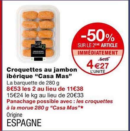 Promo Croquettes Au Jambon Ibérique casa Mas chez Monoprix