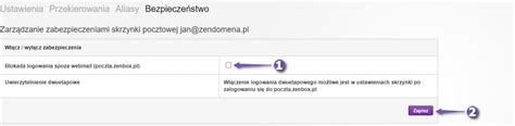 Jak zablokować dostęp do poczty e mail dla klientów pocztowych Zenbox