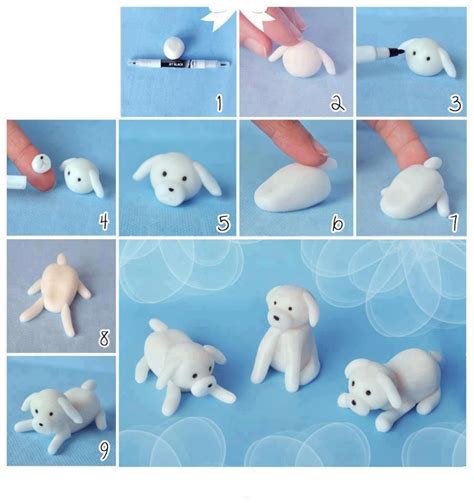 Perrito Blanco En Masa Flexible Paso A Paso Fondant Dog Fondant