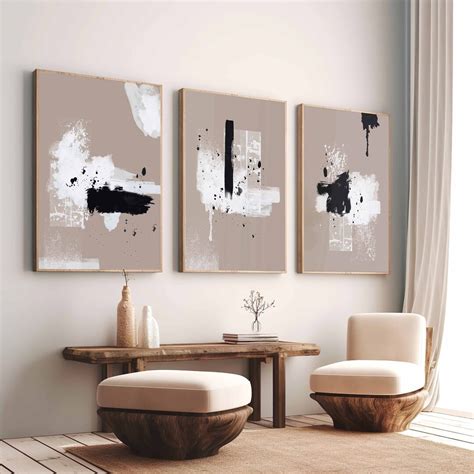 Er Set Wand Kunst Abstrakte Galerie Drucke Beige Wand Kunst Etsy De