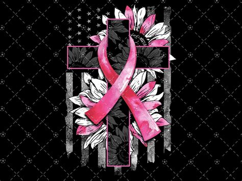 Breast Cancer Ribbon Jesus Cross Us Flag Pink Sunflowers Etsy