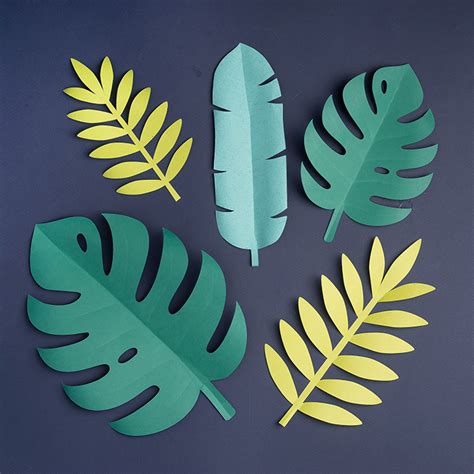 Tropical Paper Leaves Templates Ogcrafts