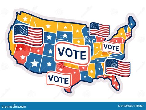 USA Voting Map American Presidential Election Concept Stock Vector ...