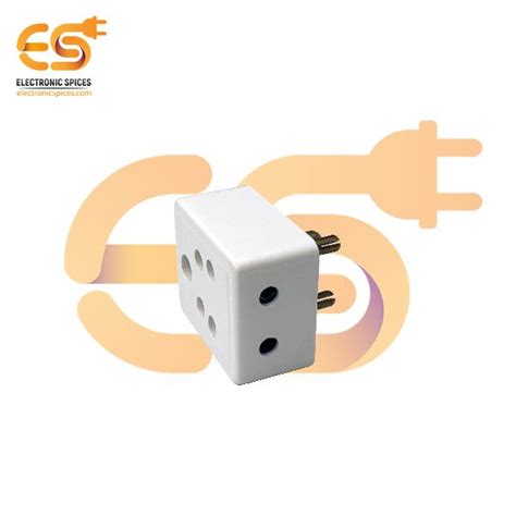 3 Pin Multi Plug Travel Adapter 6A Three Pin AC Socket White Color