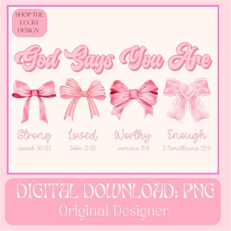 God Says I Am Coquette Png Pink Bow Png Sublimation Design Digital