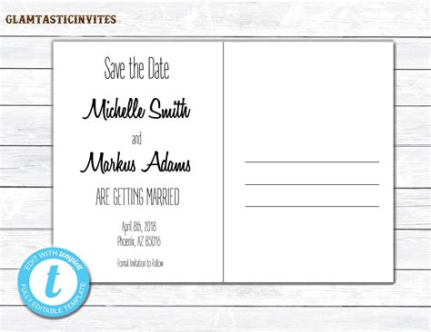 Rustic Save-The-Dates Printable Rustic Save the Date