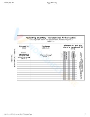 4th step worksheets