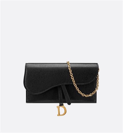 Long Saddle Wallet With Chain Blue Dior Oblique Jacquard Dior Atelier