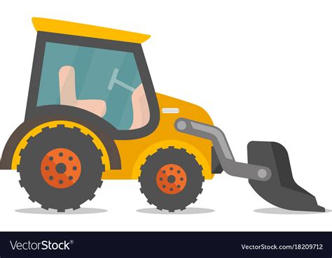 loader excavator cartoon royalty  vector image