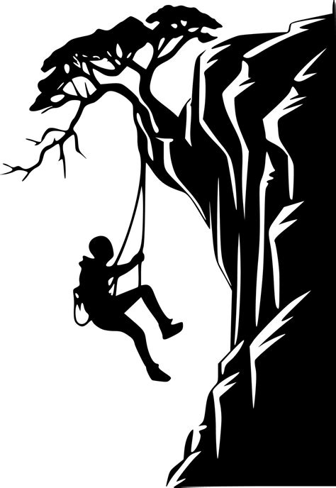 Climbing, Black and White Vector illustration 23619164 Vector Art at ...