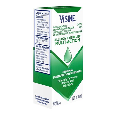 Visine Allergy Relief Multi Action Antihistamine Eye Drops Fl Oz