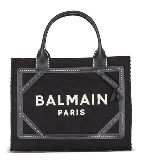 Womens Balmain Black Canvas Monogram B Army 42 Tote Bag Harrods