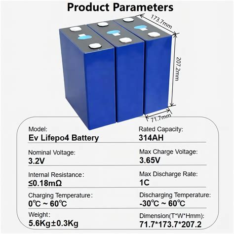 Eve MB31 3 2V 314Ah Rechargeable Prismatic Cell 8000 Cycles 306Ah 314Ah