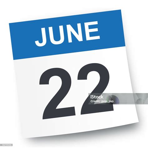 6月22日日曆圖示向量圖形及更多二十二圖片 二十二 六月 2019 Istock