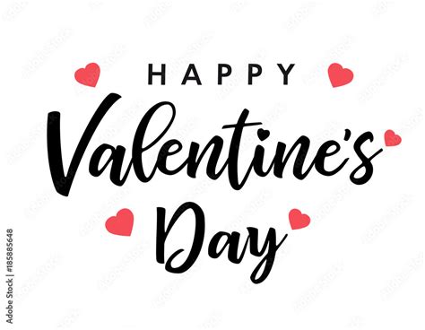 Lettering Happy Valentines Day Banner Black Valentines Day Greeting