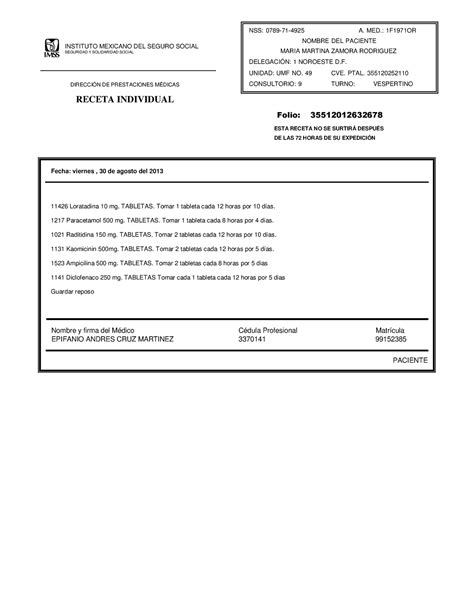 Justificante Medico IMSS Editable 2022 Fecha Viernes 30 De Agosto