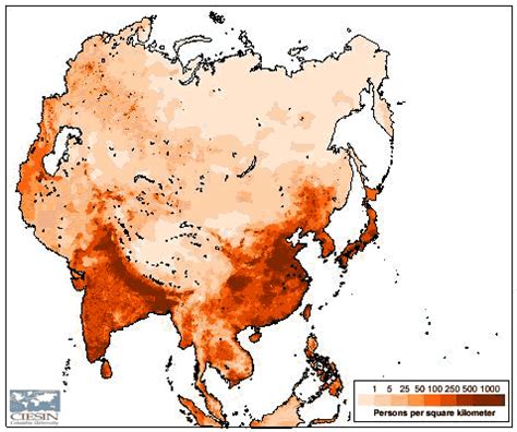 Asia Population Density, 1995 - World | ReliefWeb