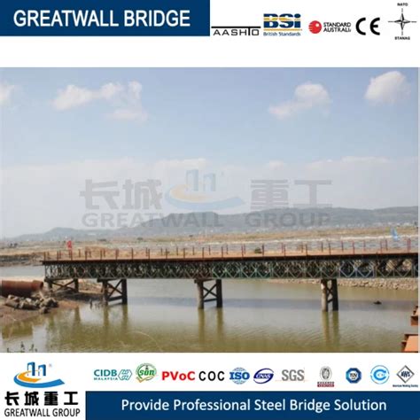 Metal River Bridge Portable Steel Structure Truss Prefab Bailey Bridge